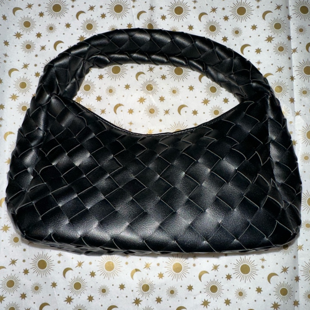Anthropologie Black Vegan Leather
Woven Handbag